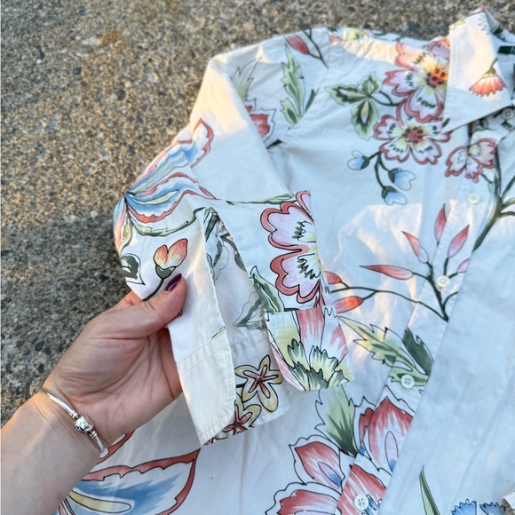 Gorgeous Ralph Lauren Floral cream Casual Shirt size M - Picture 4 of 12